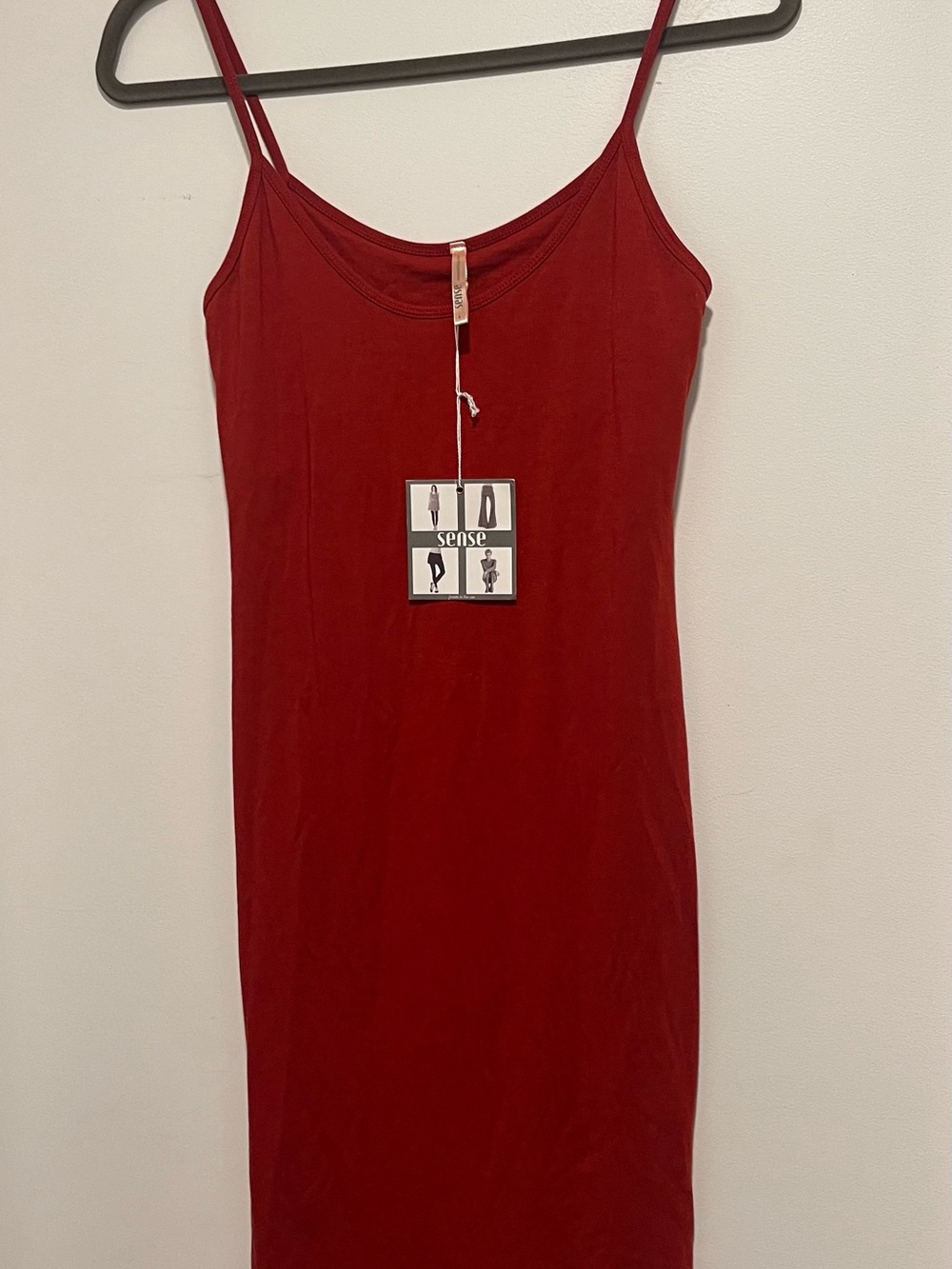 Sense Red Cami Tunic with Spaghetti Straps